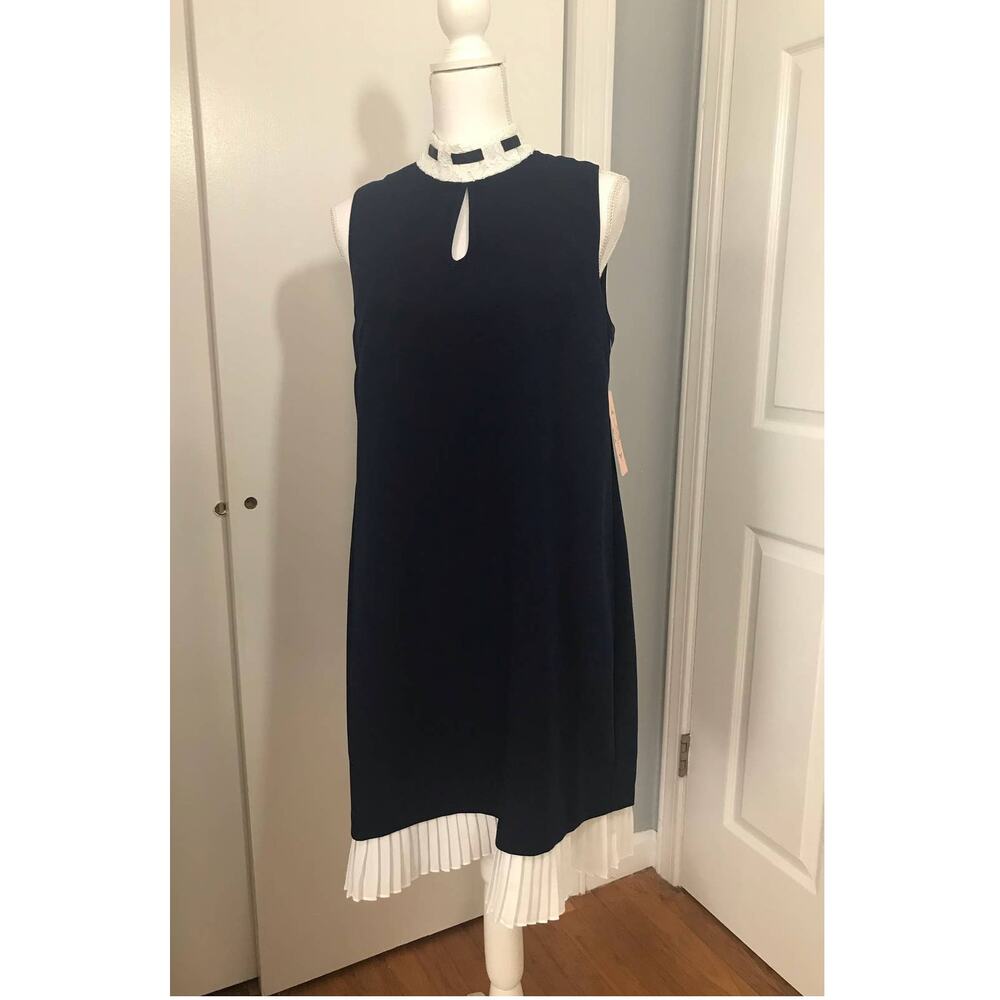 Nanette Lepore Shift Dress Size 8 Navy & Marshmallow NWT